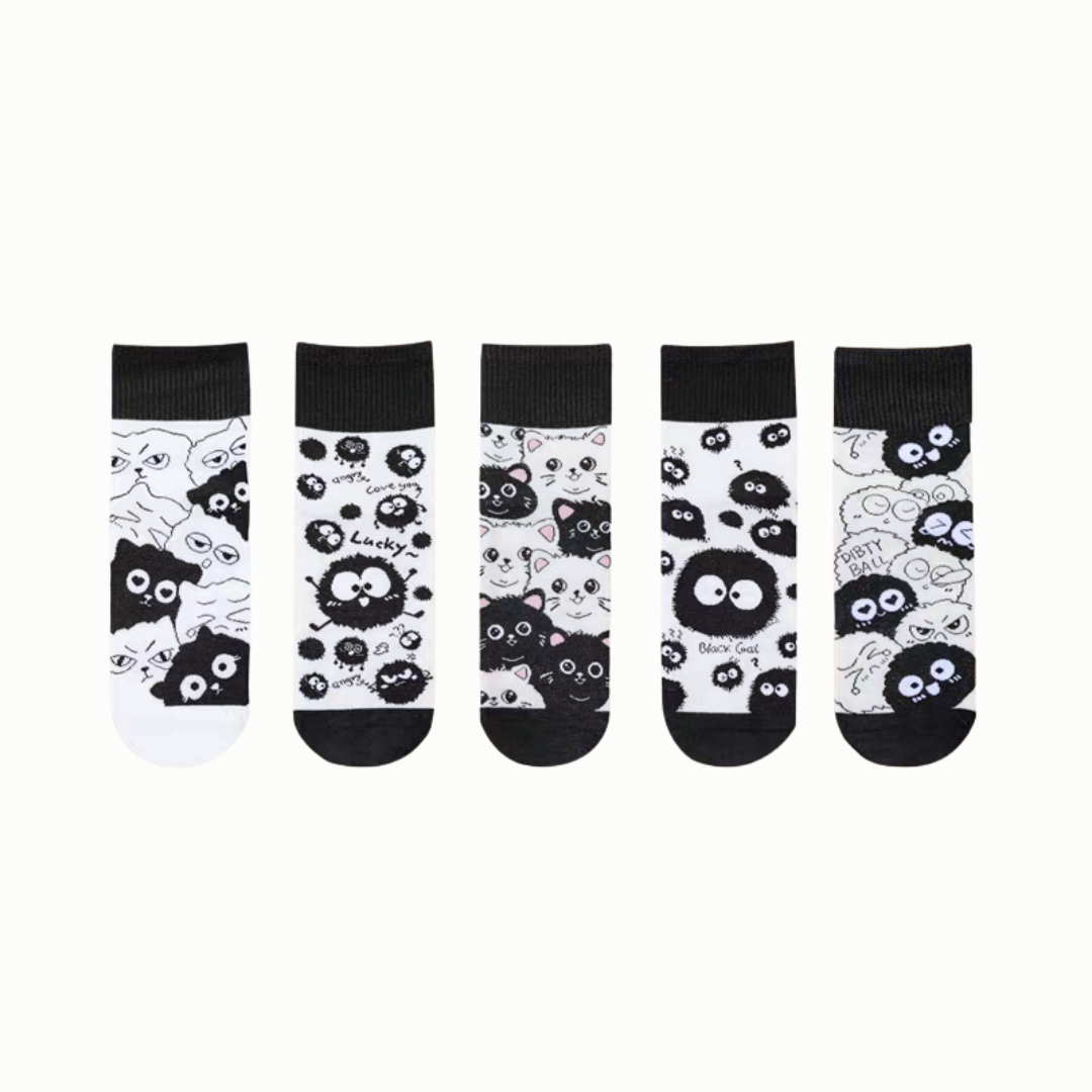 【5足set】クロタマ家族ソックス