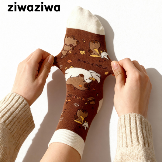 【5足set】カピバラコットンソックス