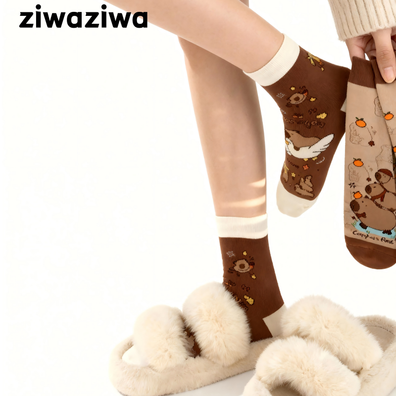 【5足set】カピバラコットンソックス