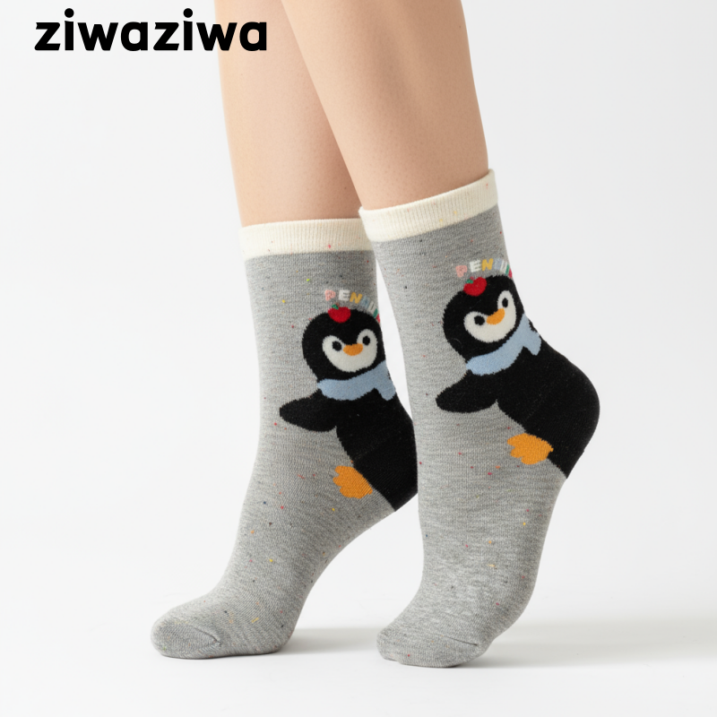 かわいいペンギンシームレスソックス