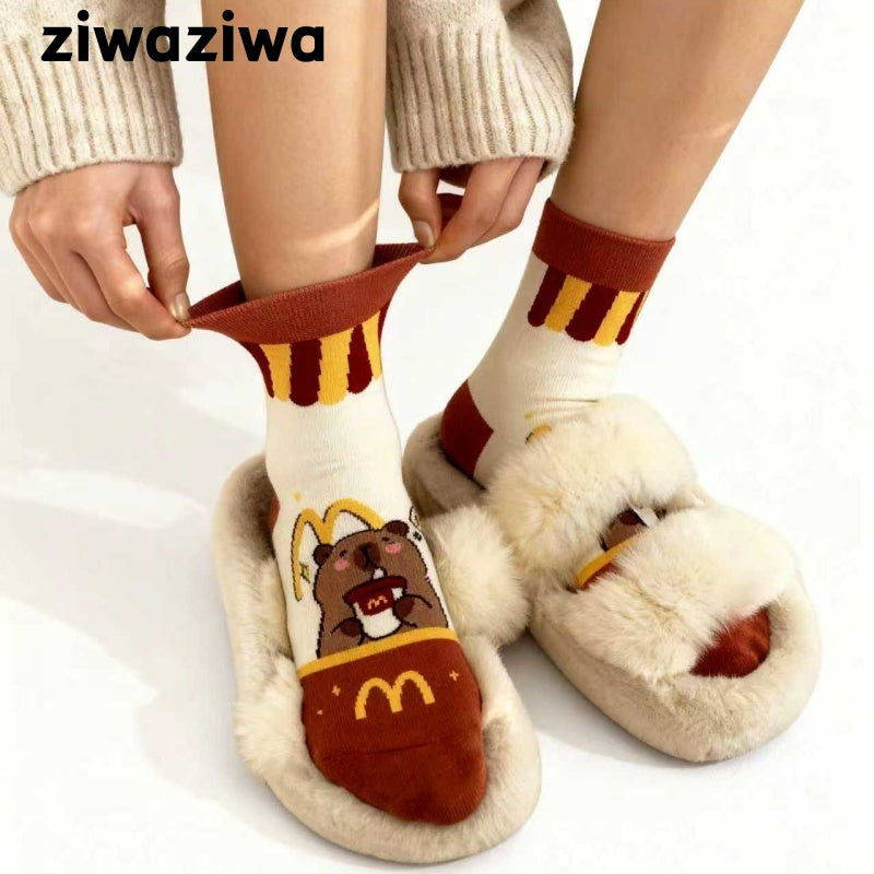 【5足set】カピバラコットンソックス