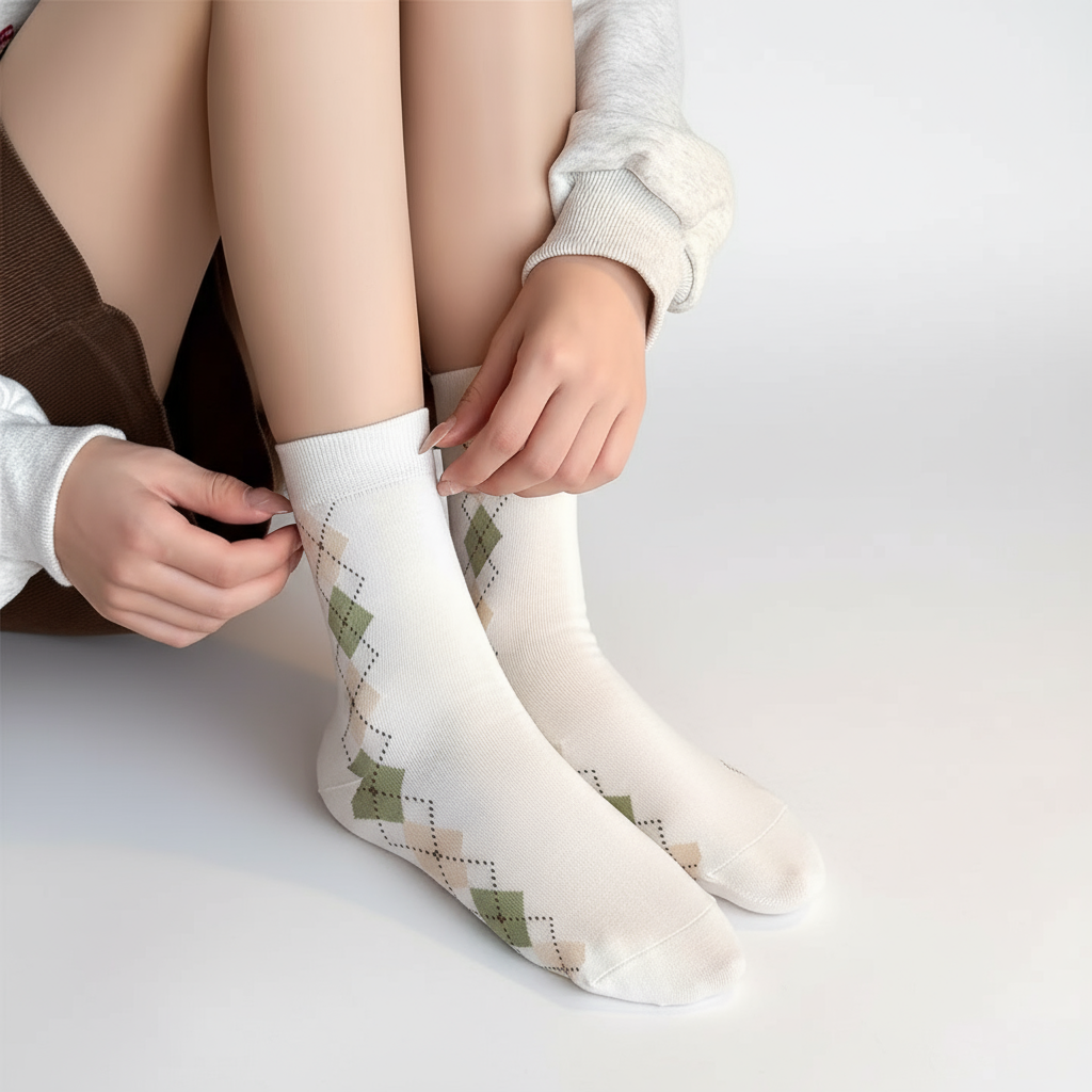 アボカド緑シームレスソックス