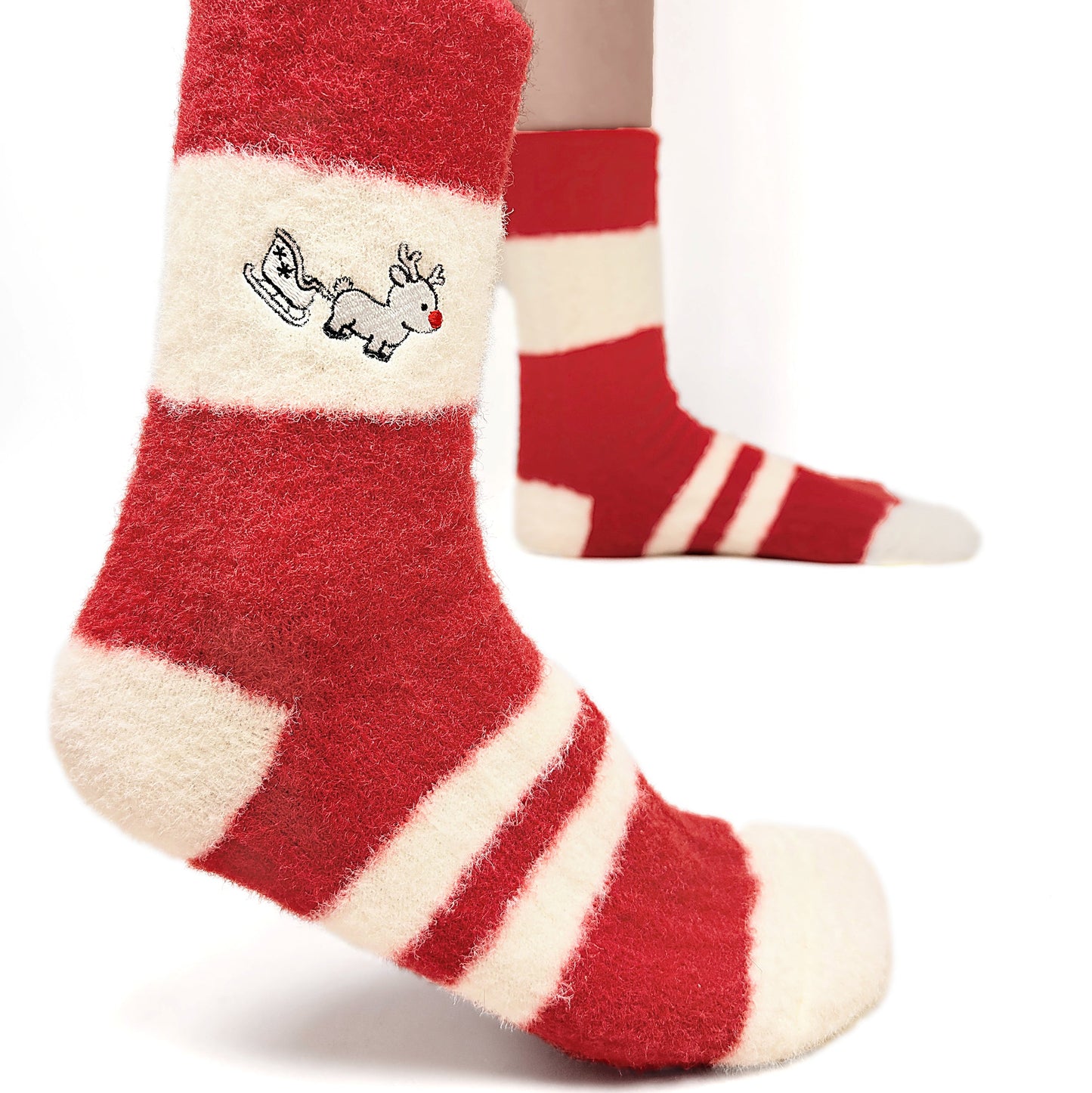 Original Design Winter Women's Fuzzy Christmas-Themed Socks - 3-Pair Gift Set